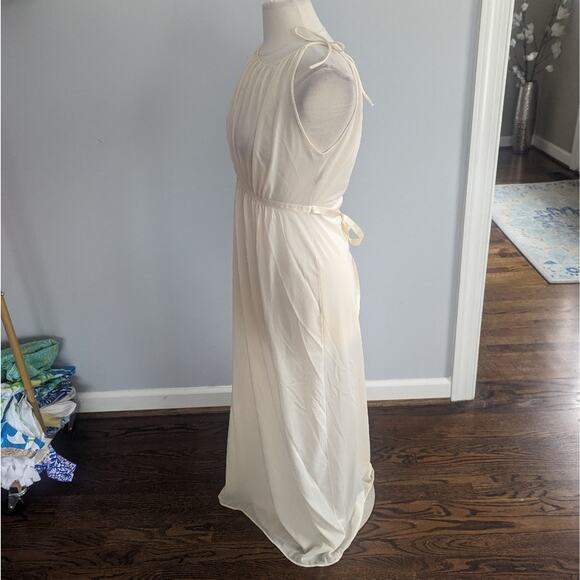 Vintage Women's Lingerie Slip Cream Shadowline 36 Tie Sleeve Knot Maxi - Picture 9 of 11